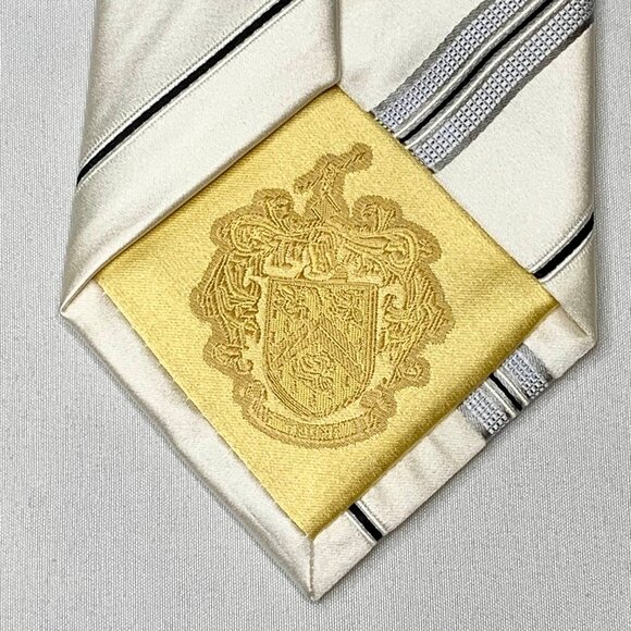 NWT Donald J. Trump Signature Collection Mens Silk Necktie Striped White Silver - Picture 6 of 9